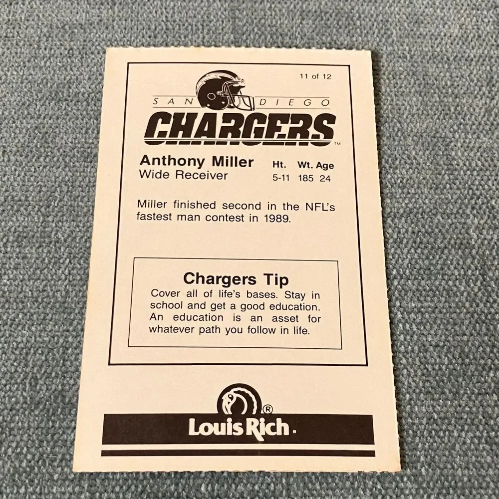 Chargers NFL Football Trading Card Football Card